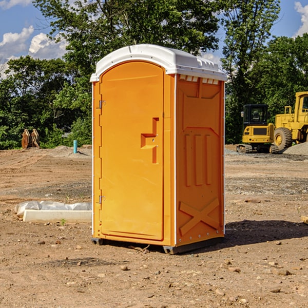 how often are the portable restrooms cleaned and serviced during a rental period in Aquashicola